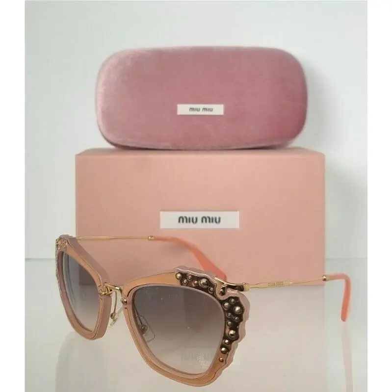 Smu 04Q TV1 - 4Q0 Sunglasses Pink Gold Frame by Miu Miu