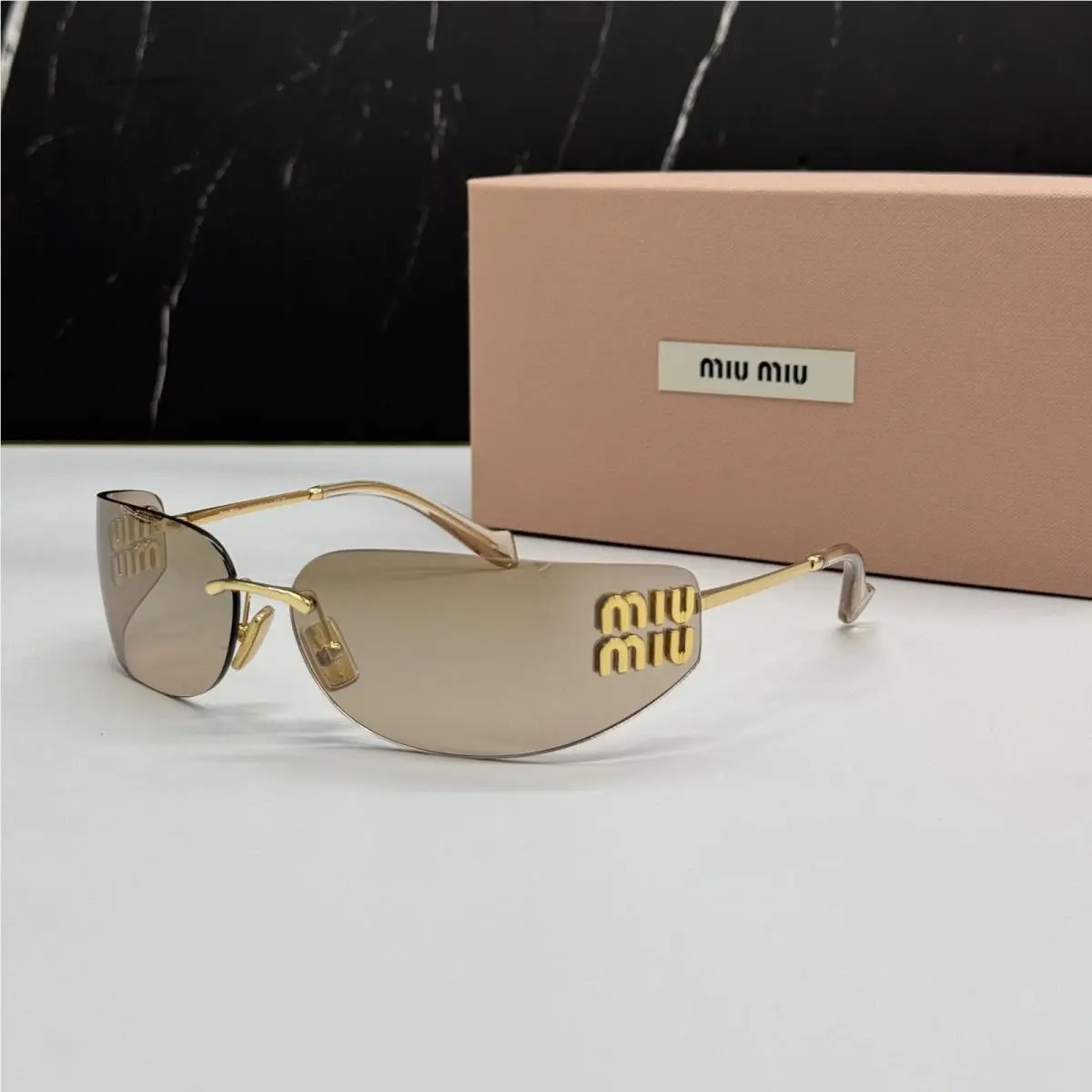 MUA51S 5AK20P Sunglasses Gold Women MU A51S Smu A51 by Miu Miu