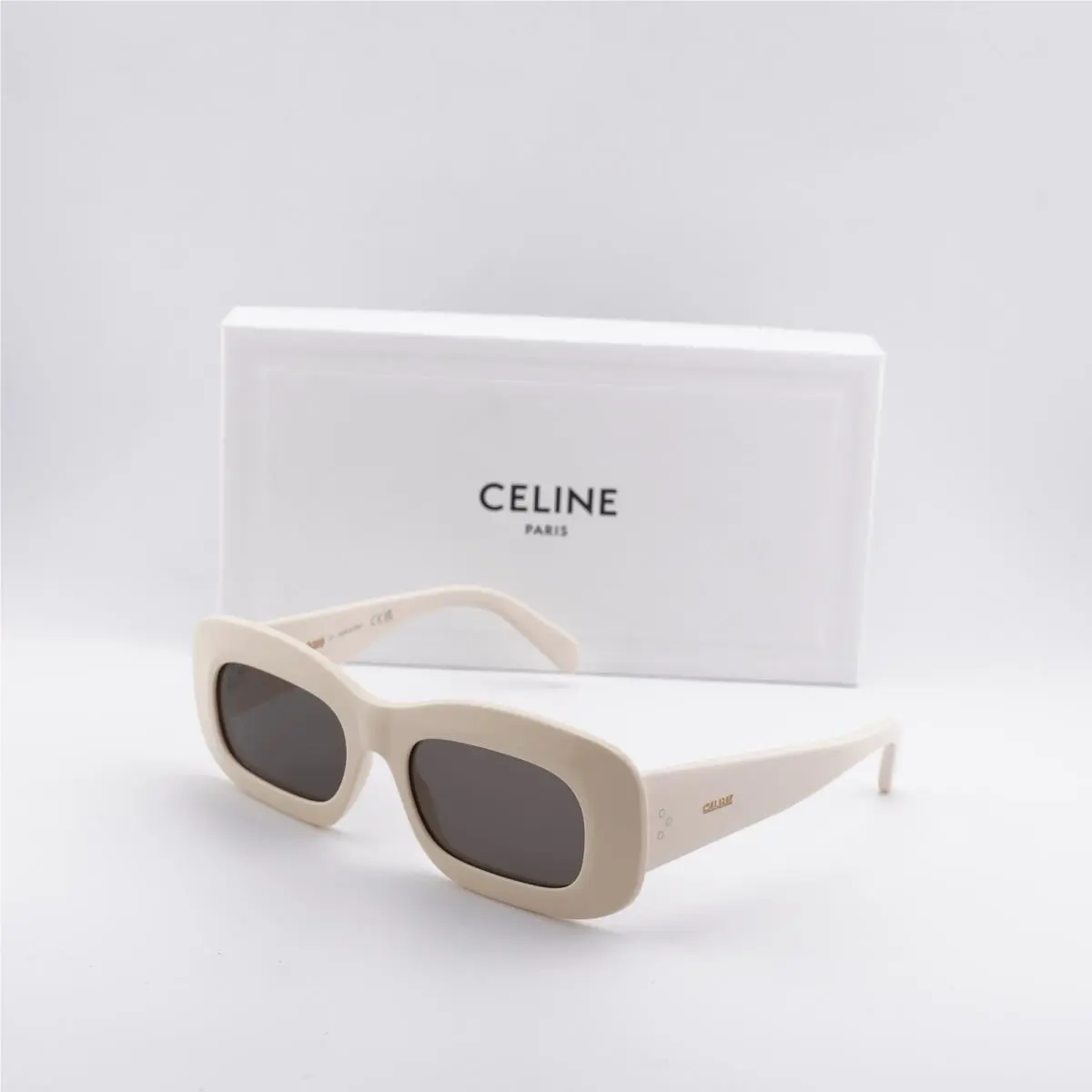 CL40294I 25A Shiny Ivory/grey 53-19-140 Sunglasses by Celine