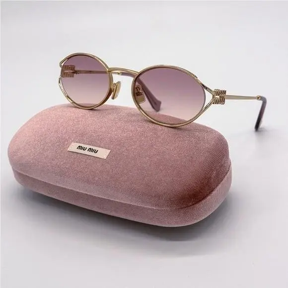 Smu 52Y 5AK06S Gold MU52YS 5AK06S Oval MU 52YS Women Sunglasses by Miu Miu