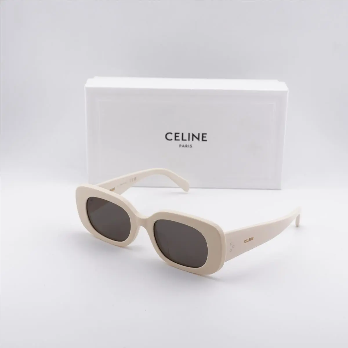 CL40287U 25A Shiny Ivory/grey 51-21-140 Sunglasses by Celine
