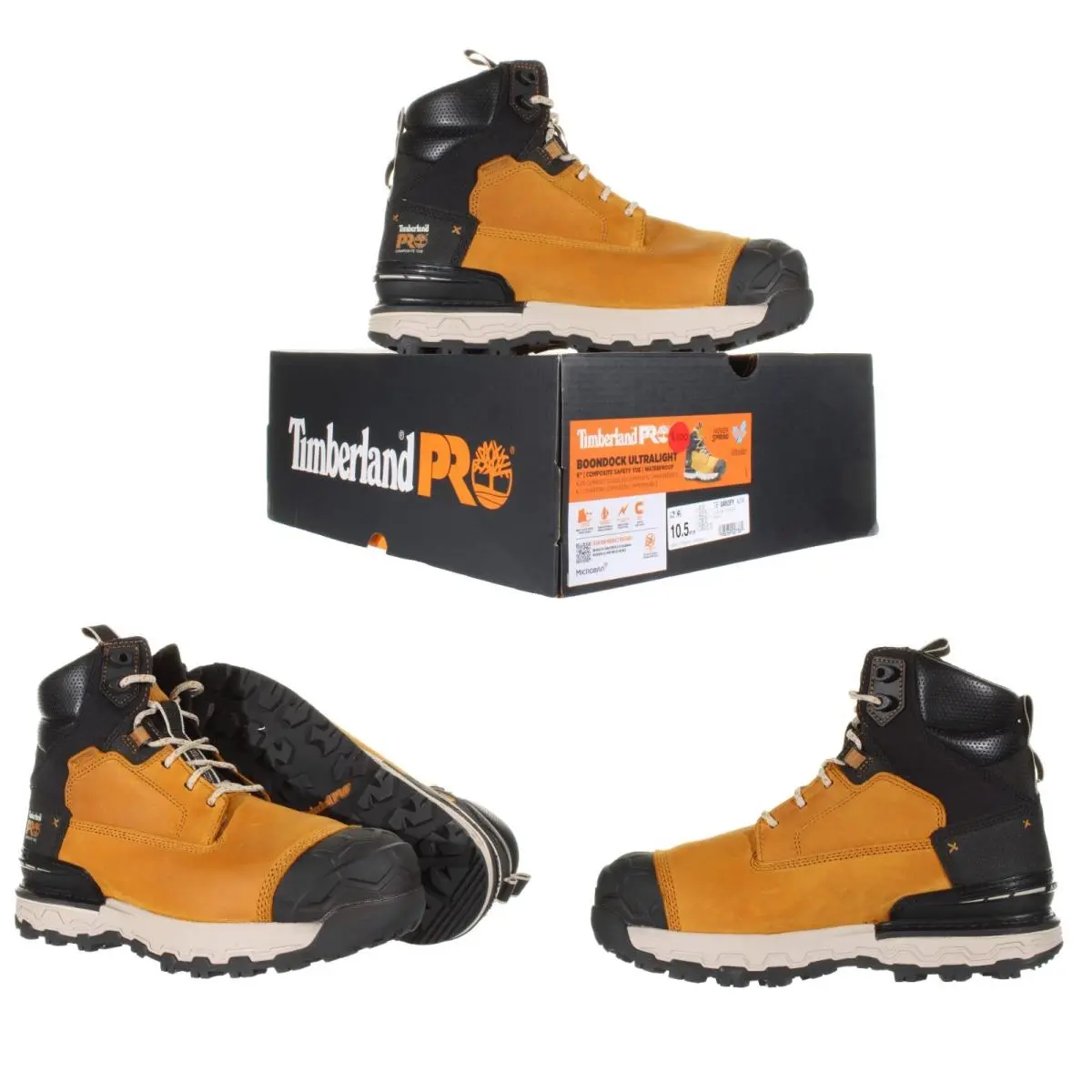 Timberland Pro® Men`s Boondock Ultralight 6 Comp Toe Wheat Work Boots Size 10.5