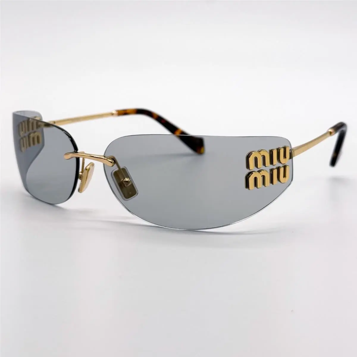 MU A51S Silver Gray Shield Sunglasses MUA51S 5AK50K by Miu Miu