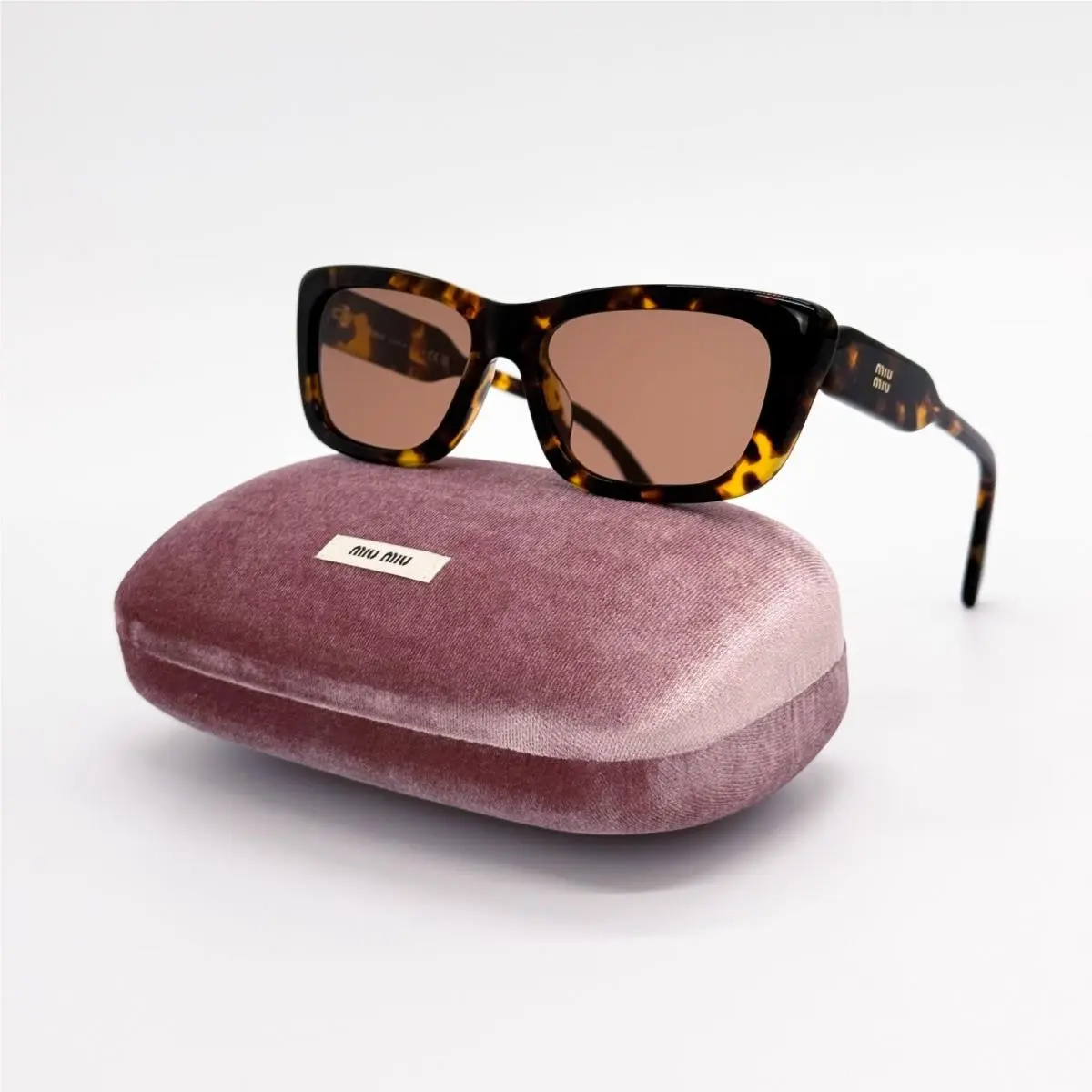 MUB12S 14L20D Havana Cat Eye Sunglasses Smu B12 by Miu Miu