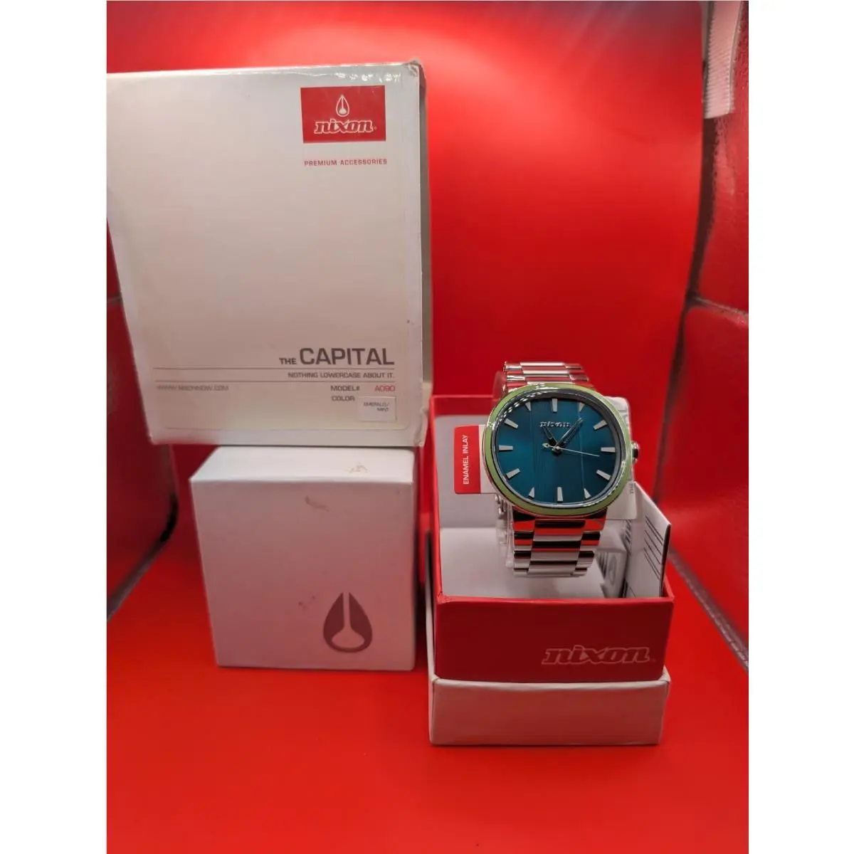 Nixon The Capital Emerald/mint Silver Men`s Analog Watch