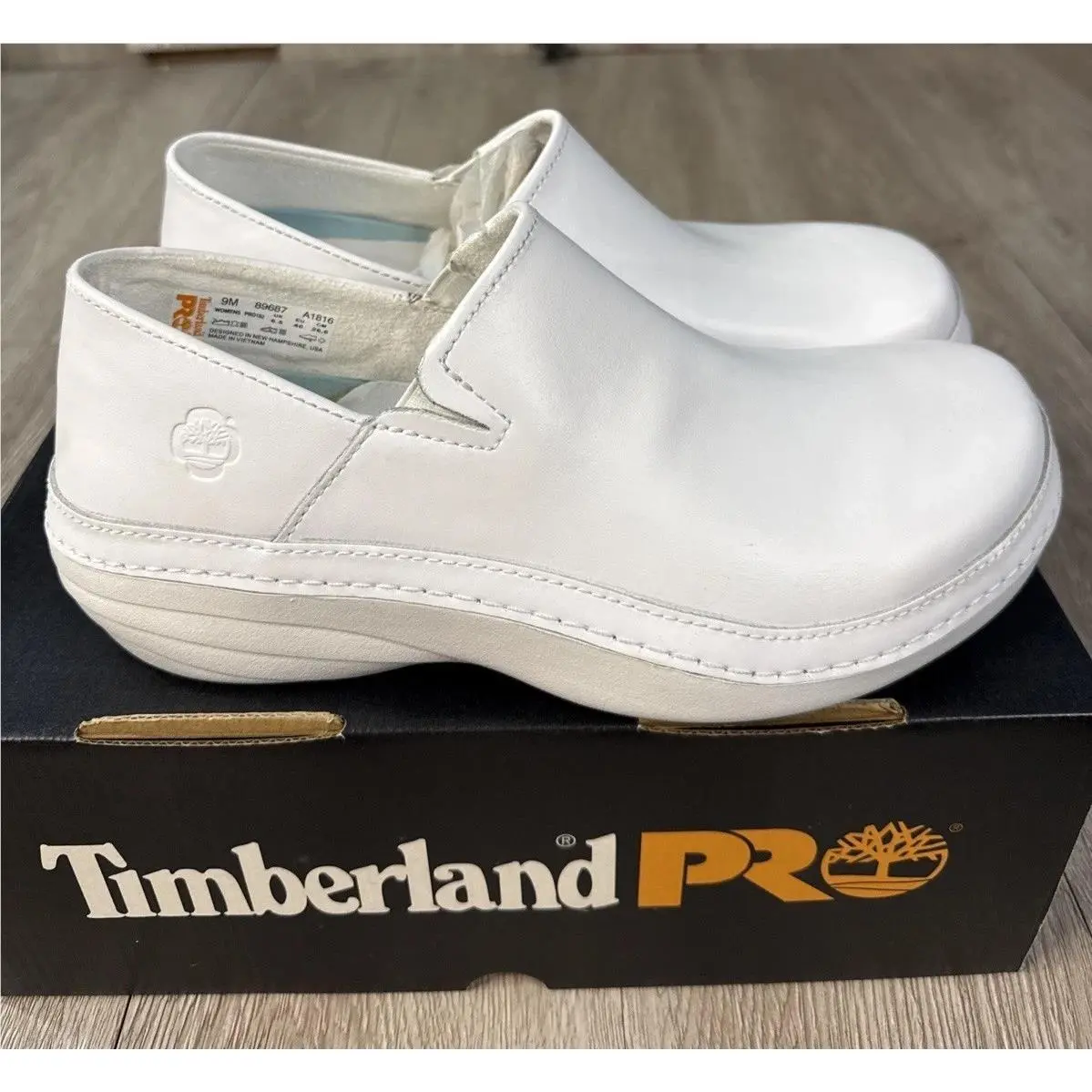 Timberland Pro Womens Renova Slip-on Shoes Leather Clog Anti-slip Size 9.5 M