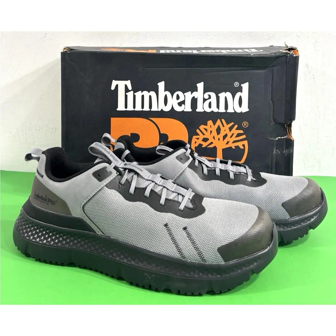 10.5 M Mens Timberland Setra Comp-toe Work Shoes TB1A5PKE065 Grey / Black