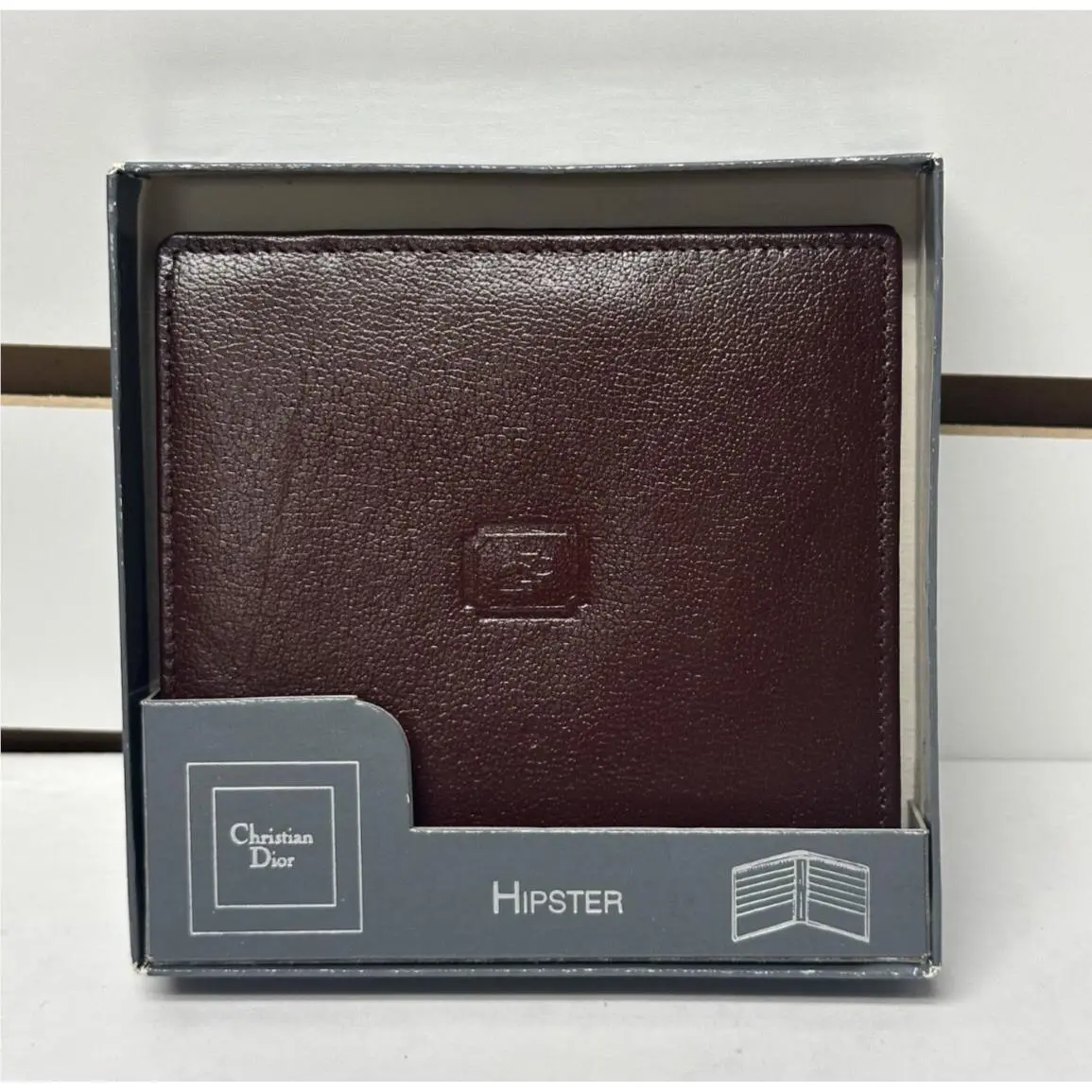 Vintage Christian  Mens Brown Hispster Wallet Old Stock by Dior