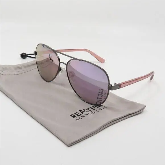 Reaction KC2793/S 08U Gunmetal/purple Mirror Aviator Sunglasses by Kenneth Cole