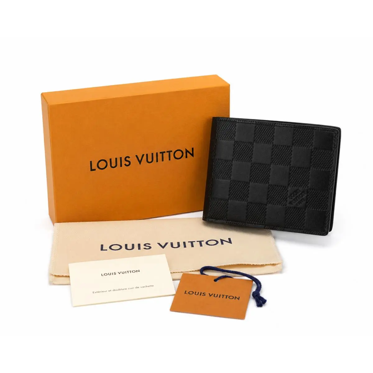 Louis Vuitton Damier Graphite Multiple Wallet Black Leather Bifold Men