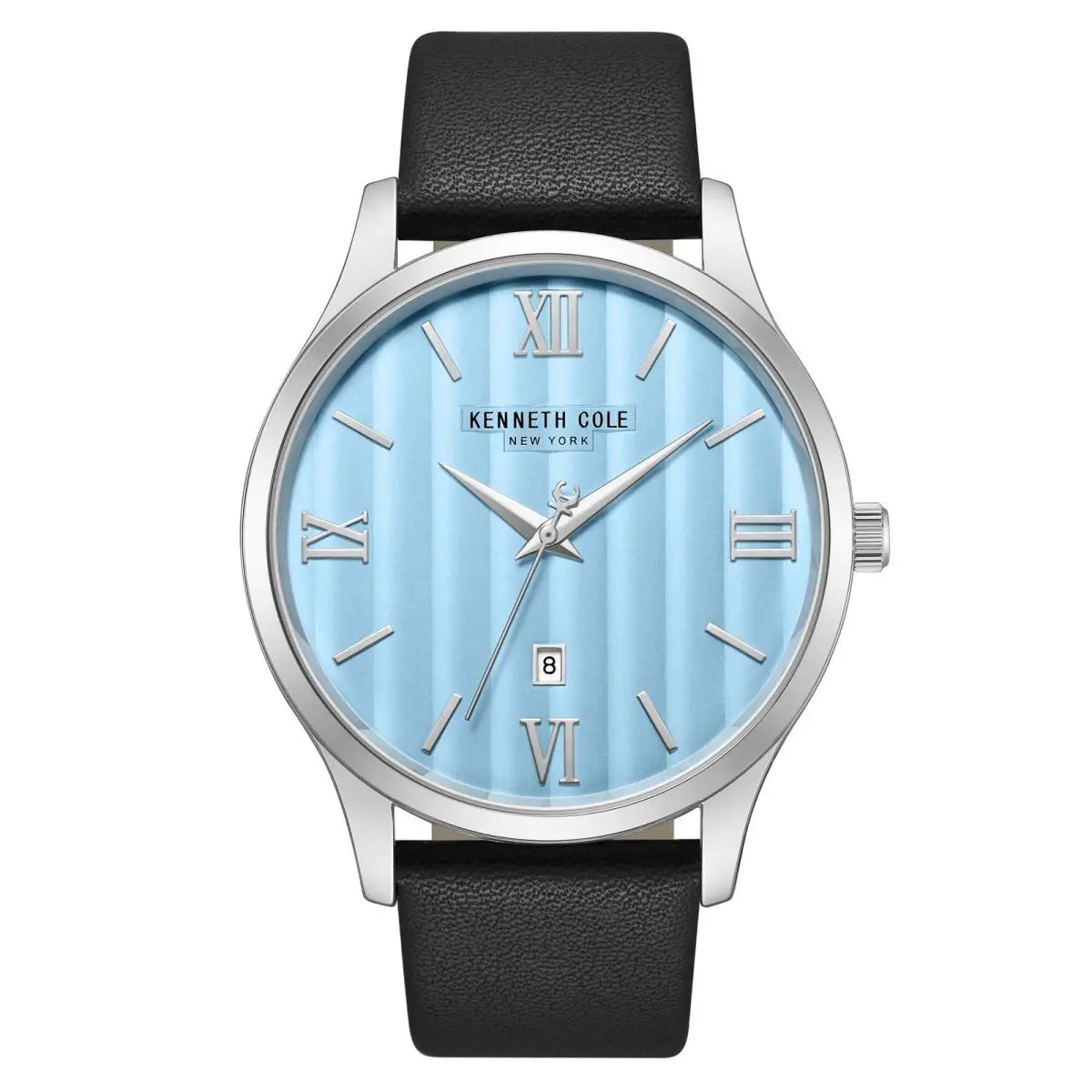 Kenneth Cole KCWGB0000573 Men`s Watch Blue Dial Black Leather Strap