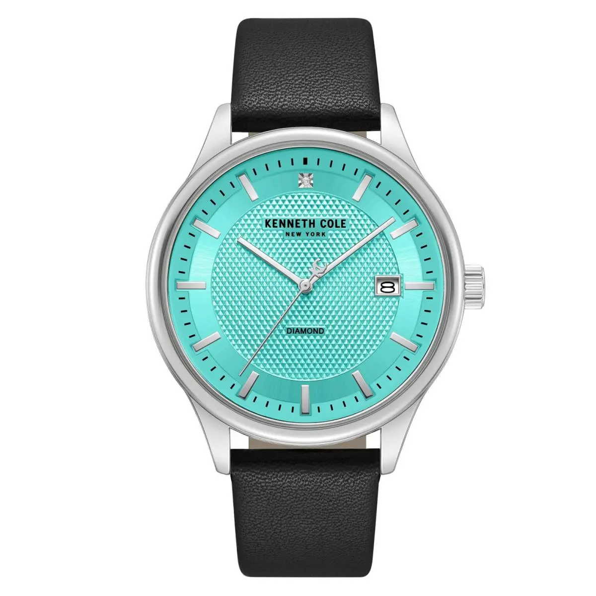 Kenneth Cole KCWGB0000673 Men`s Watch Blue Dial Black Leather Strap