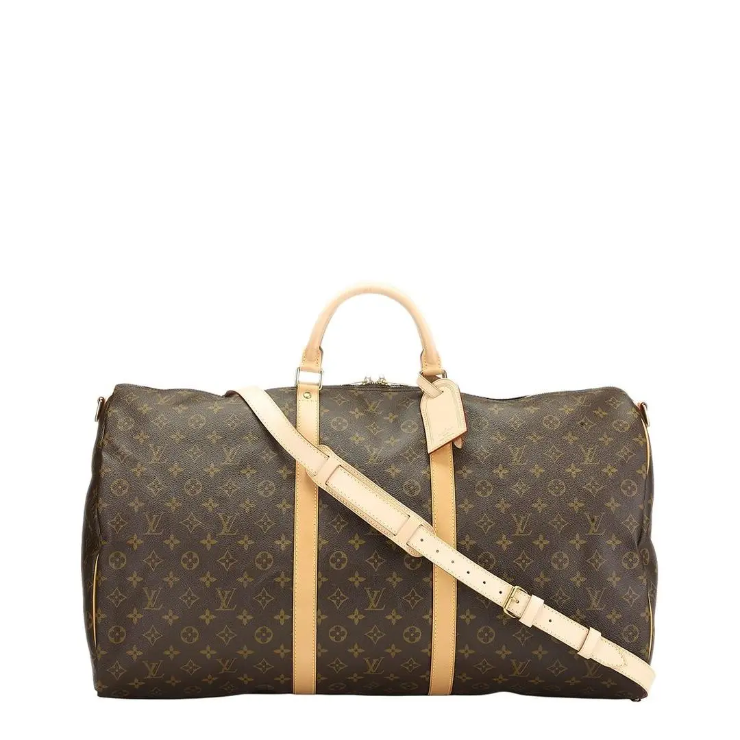 Brown Monogram Coated Canvas Vachetta Leather Keepall by Louis Vuitton
