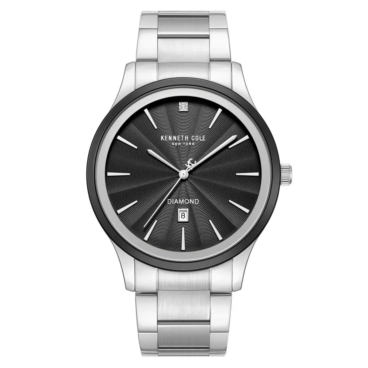 Kenneth Cole KCWGH0000370 Men`s Watch Black Dial Silver Stainless Steel Bracelet