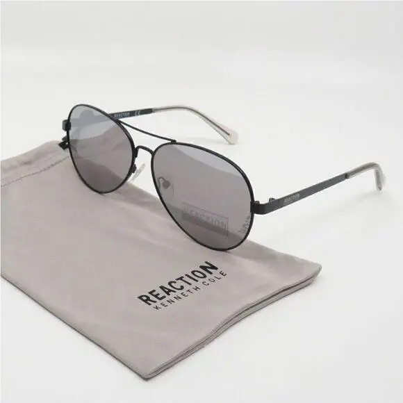 Kenneth Cole Reaction KC2782/S 01C Black/silver Mirror Aviator Sunglasses