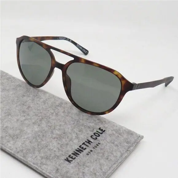 Reaction Polarized KC7261 Dark Havana/green Sunglasses by Kenneth Cole