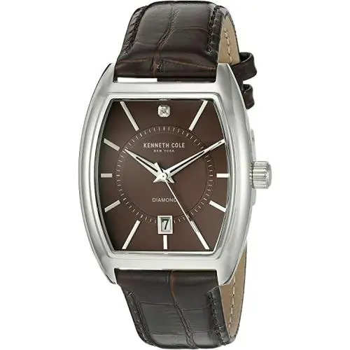 New York Men`s 10014805 Diamond Analog Display Japanese Qua by Kenneth Cole