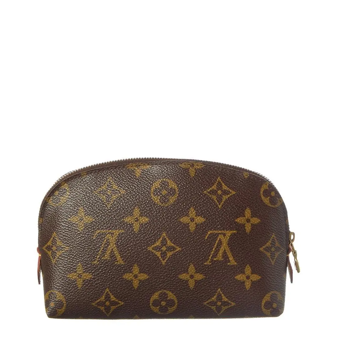 Brown Monogram Coated Canvas Cosmetic Pouch Pre-loved by Louis Vuitton