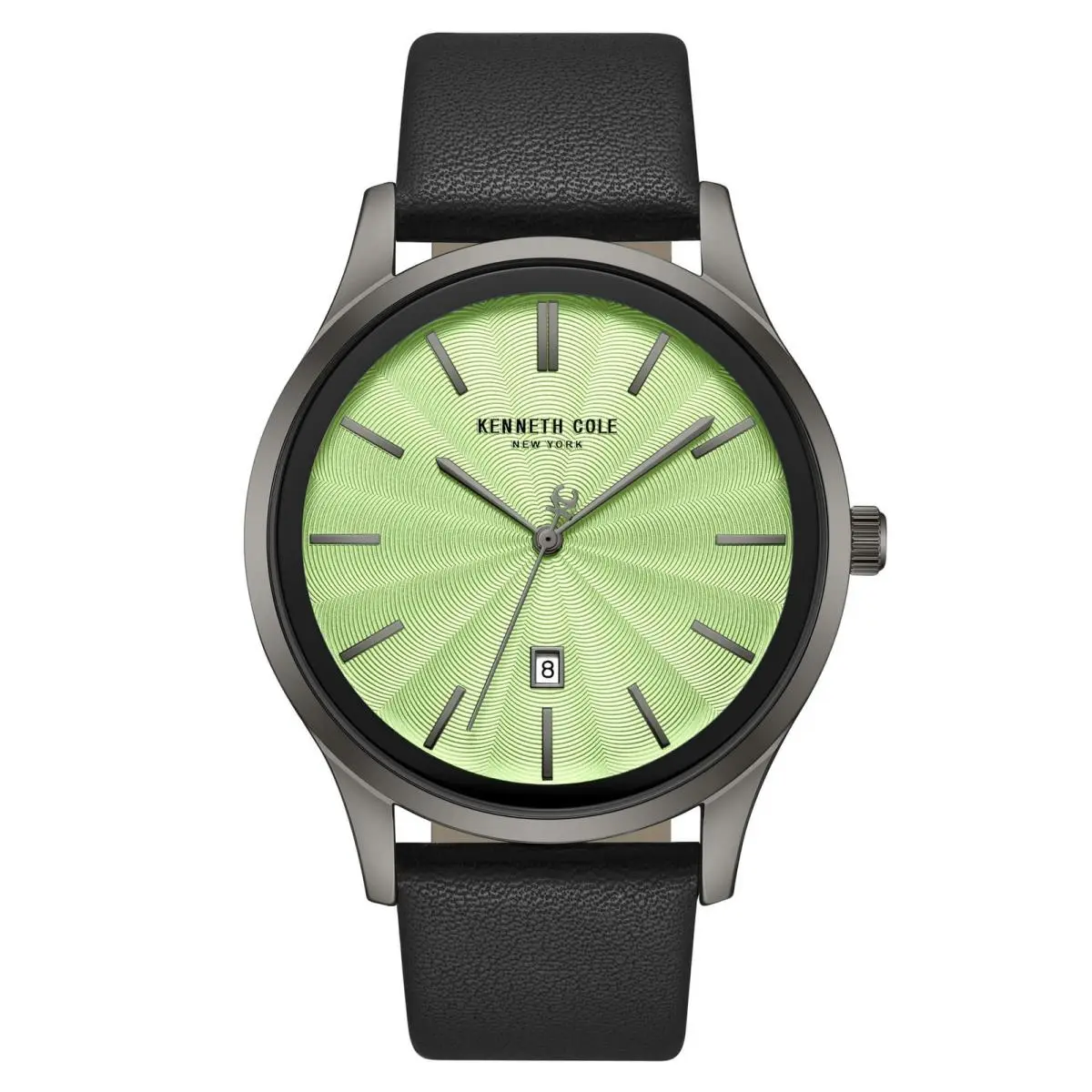 Kenneth Cole KCWGB0000272 Men`s Watch Green Dial Black Leather Strap