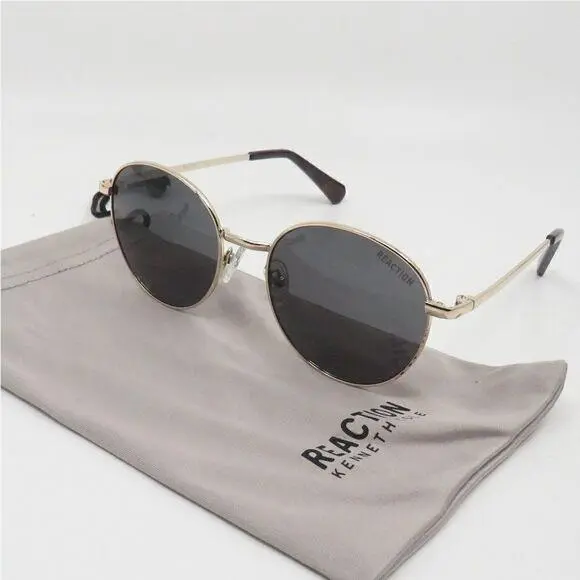 Reaction KC2839/S 32A Gold/gray Round Sunglasses by Kenneth Cole