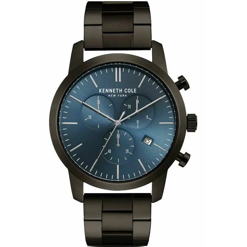 Kenneth New York Cole York Chronograph Black Steel Blue Dial Watch KC50053005