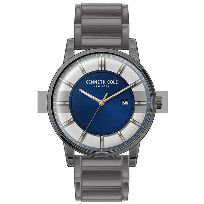 Kenneth Cole York Transparency Grey Steel Link Men`s Watch KC50560006