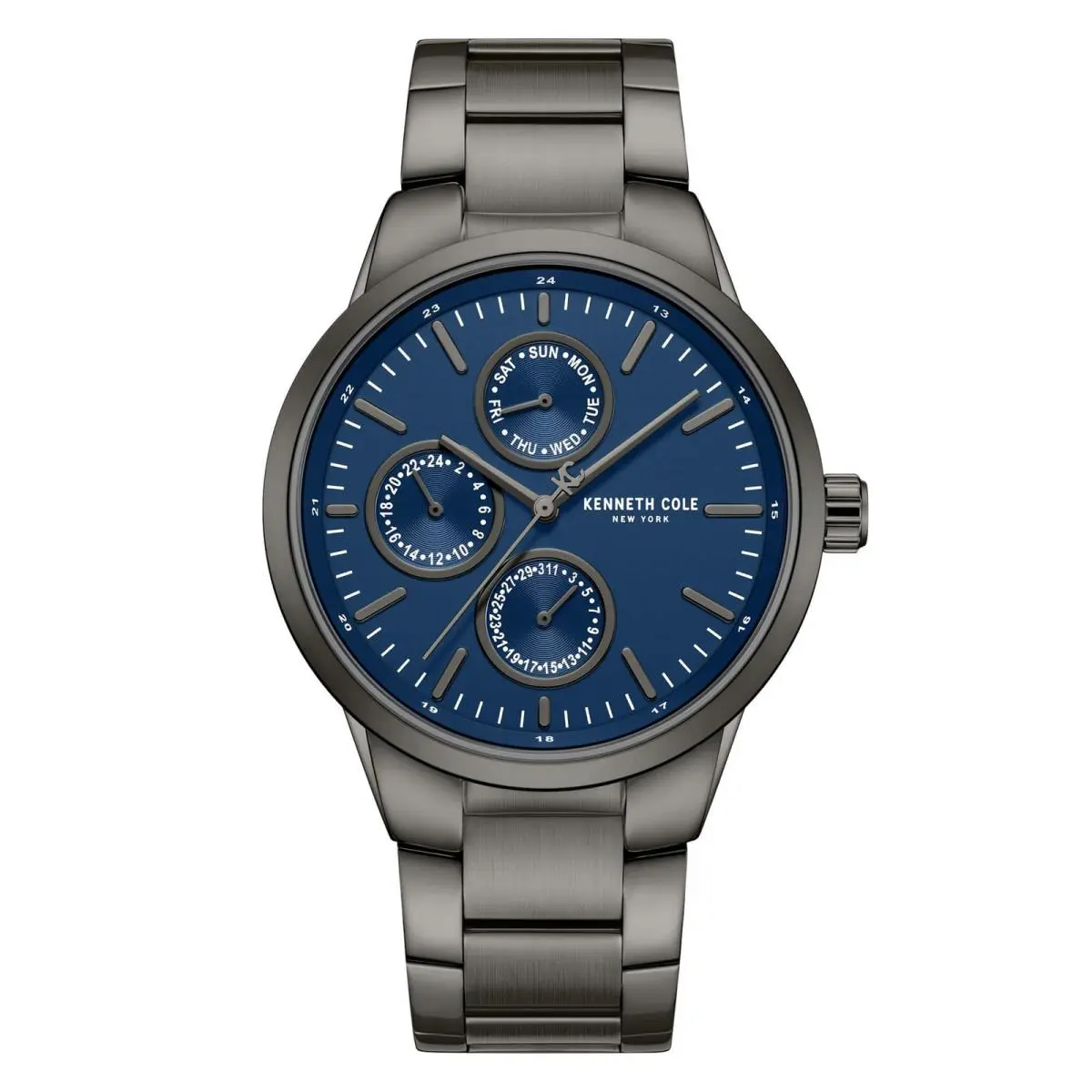 Kenneth Cole KCWGK0000171 Men`s Watch Blue Dial Black Stainless Steel Bracelet