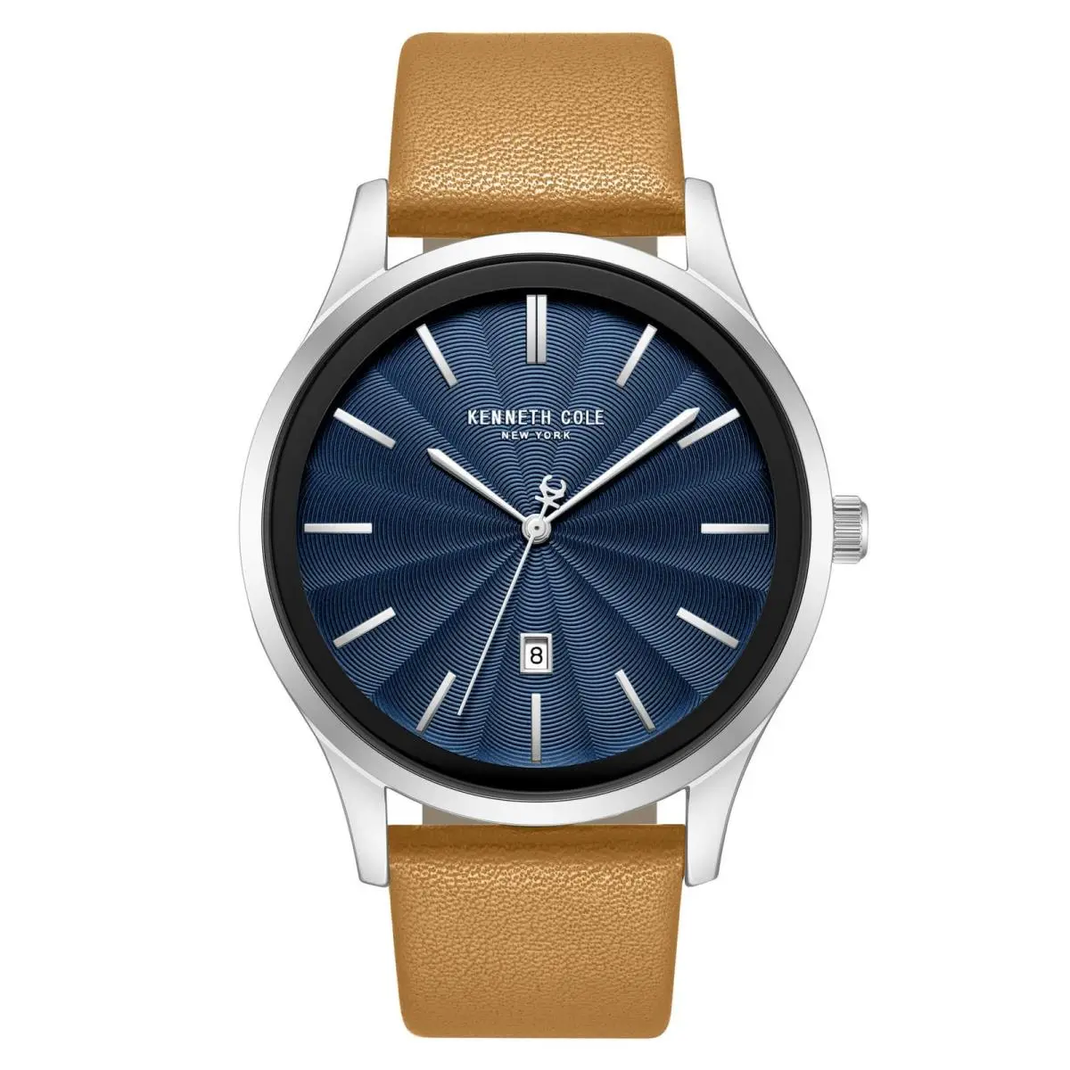 Kenneth Cole KCWGB0000271 Men`s Watch Blue Dial Brown Leather Strap