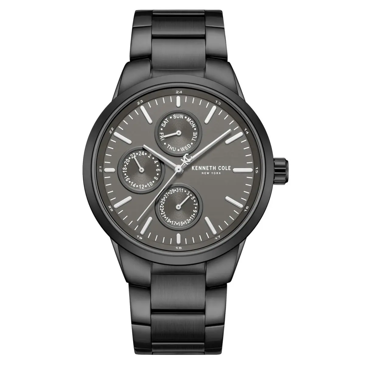 Kenneth Cole KCWGK0000170 Men`s Watch Black Dial Black Stainless Steel Bracelet