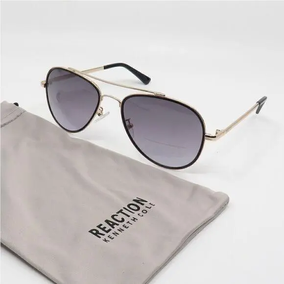 Kenneth Cole Reaction KC2837 28B Black and Gold/grey Women`s Sunglasses