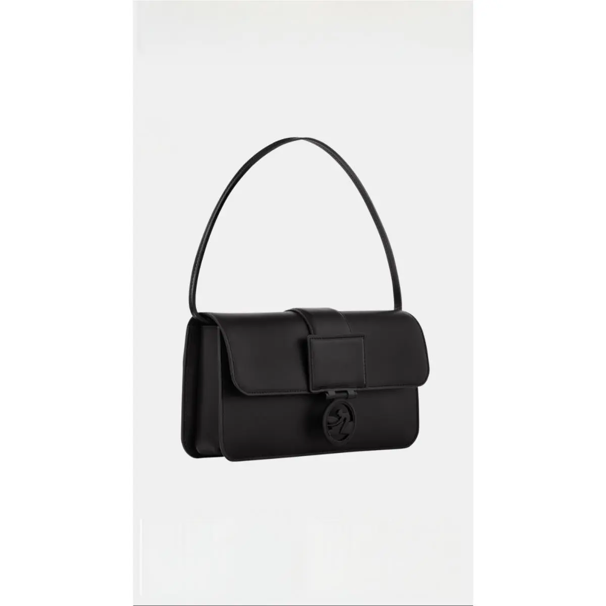 Box-trot M Shoulder Bag Black Smooth Leather France Logo by Longchamp