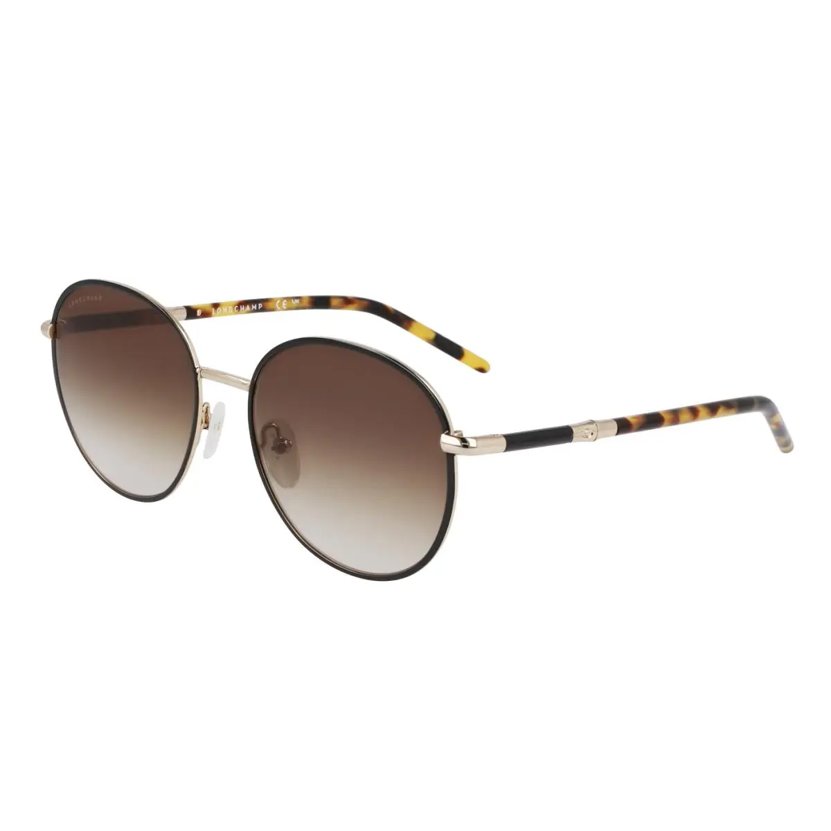 LO171S 728 Gold Black Sunglasses with Brown Gradient Lenses by Longchamp
