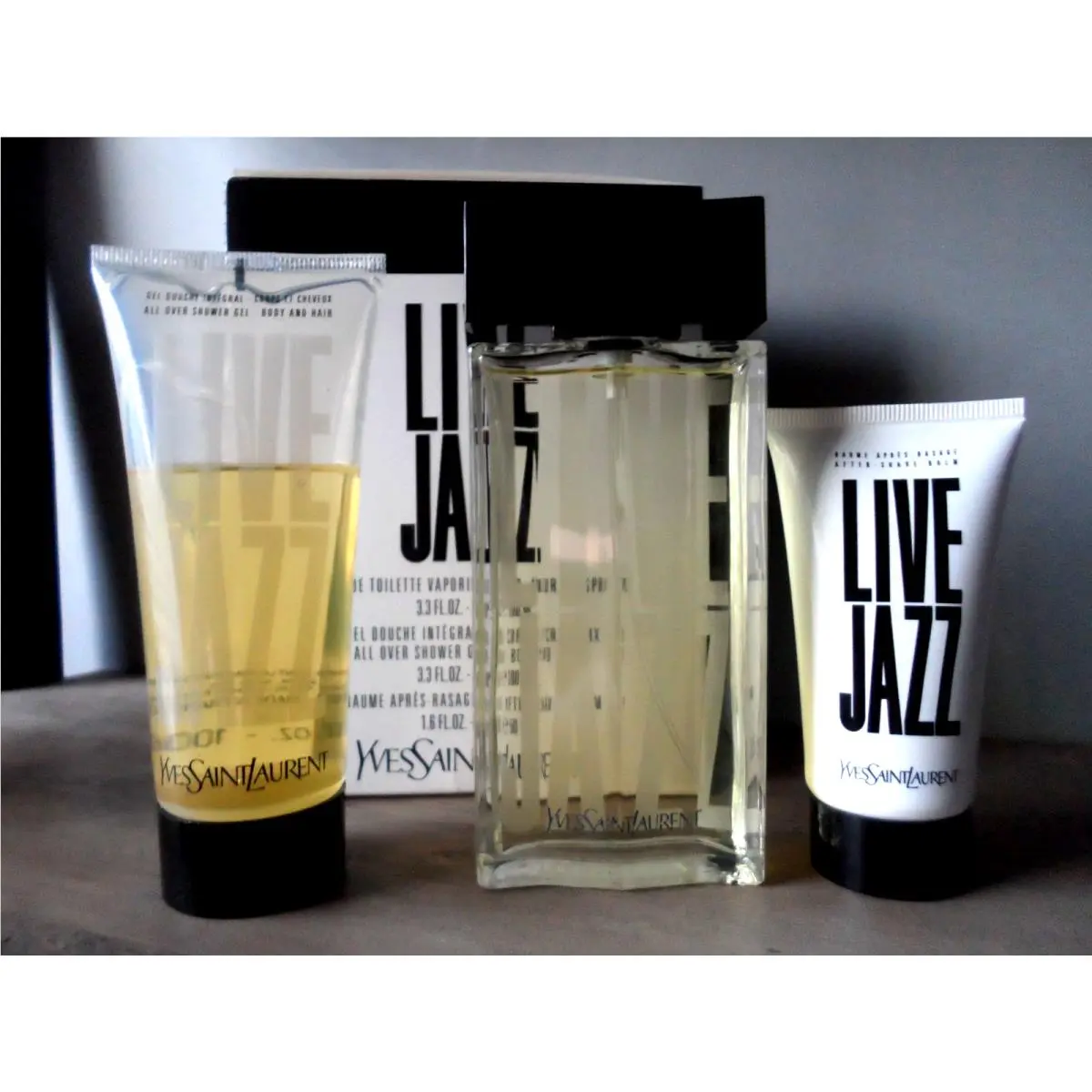 Yves Saint Laurent Live Jazz Ysl Set 3.3 oz /100 ml Edt Spray 3.3 oz S.gel 1.6 oz A/s Balm