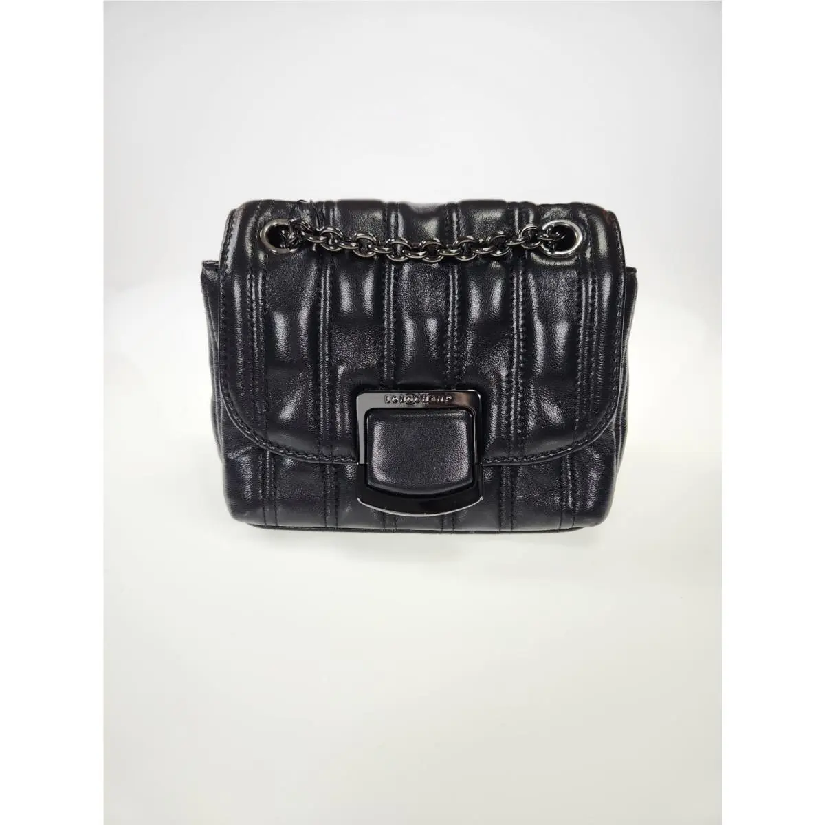 Brioche XS Quited Puffer Black Leather Chain Crossbody France by Longchamp