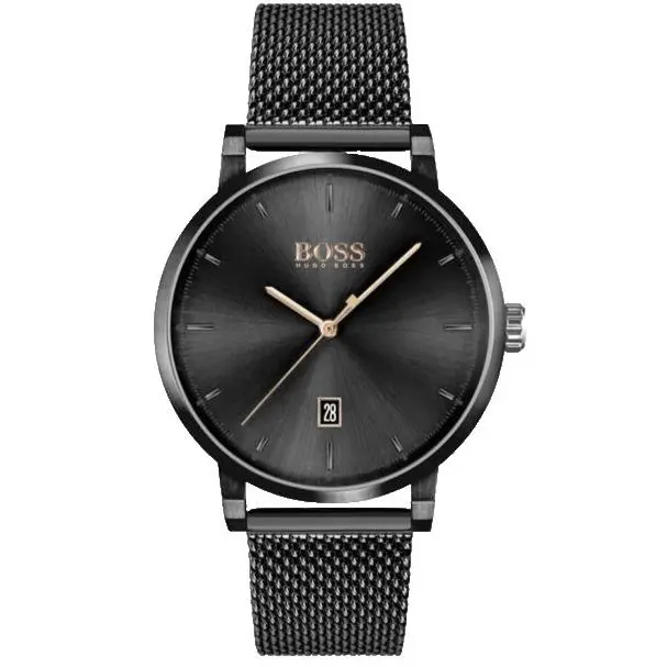Hugo Boss Confidence 1513810 Black Dial Bracelet Quartz 42MM Mens Watch