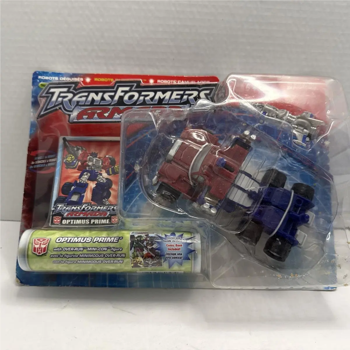 2002 Transformers Armada Optimus Prime w/ Over-run Figure Mosc