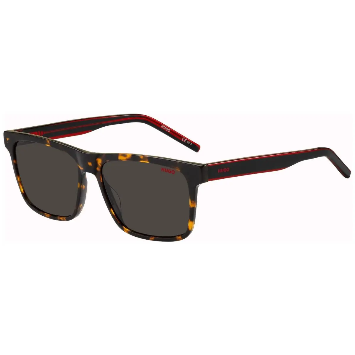 Hugo by Hugo Boss Men`s Red Havana Square Classic Sunglasses - HG1242S-0-0O63-IR