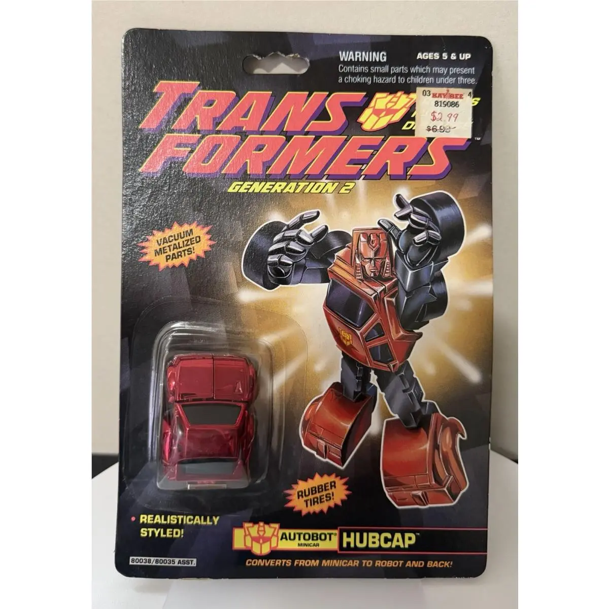 1992 Hasbro Transformers Generation 2 Hubcap Minibot G2 Mini
