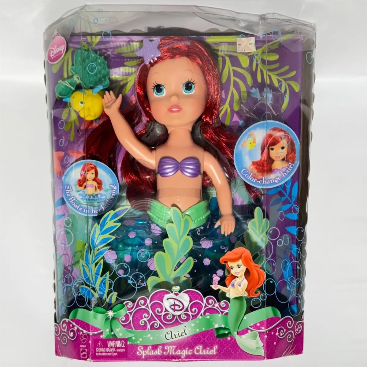 Disney Ariel Little Mermaid Splash Magic Ariel 14 Bathtime Toy Box Damage 2009