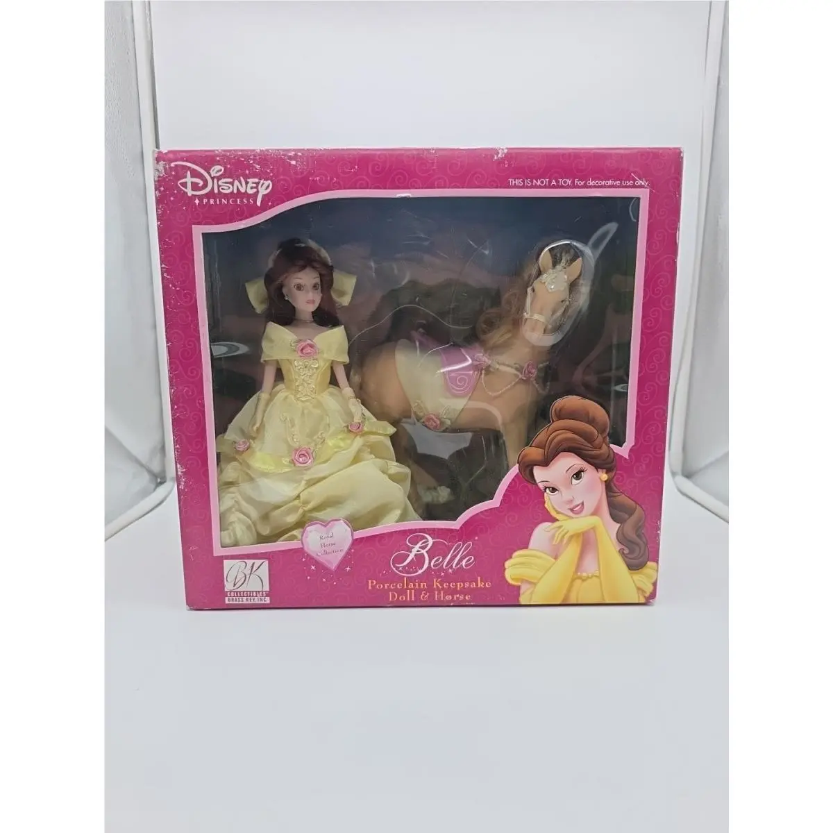 Disney Porcelain Brass Key Keepsake Belle Doll Horse
