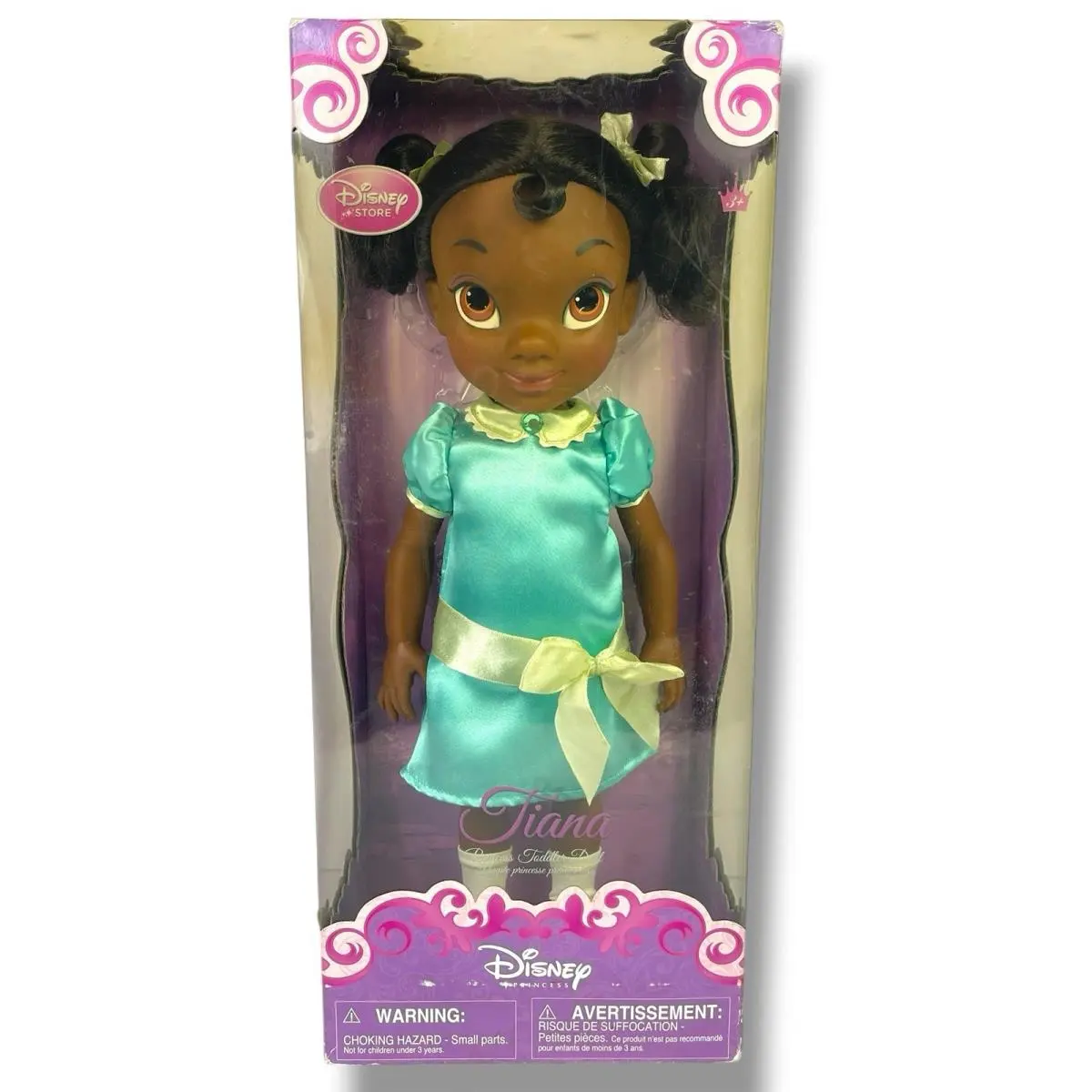 Disney Store Tiana 16” Toddler Doll Princess Frog Satin Dress Box Wear Htf