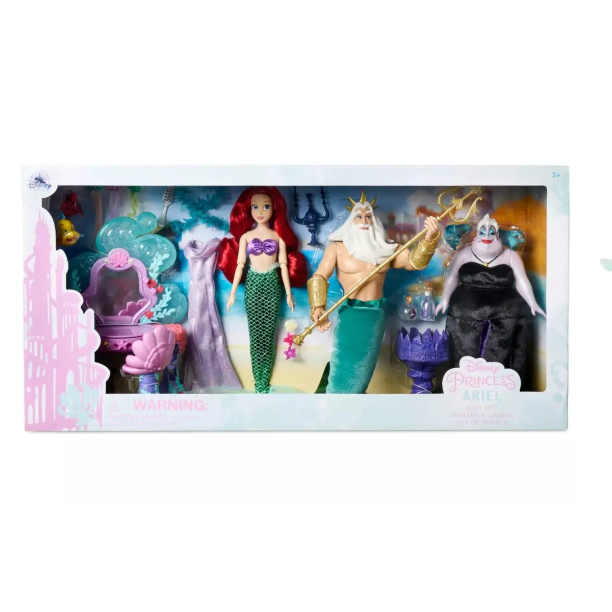 Disney Store Ariel Classic Doll Gift Set Little Mermaid Ursula King Triton