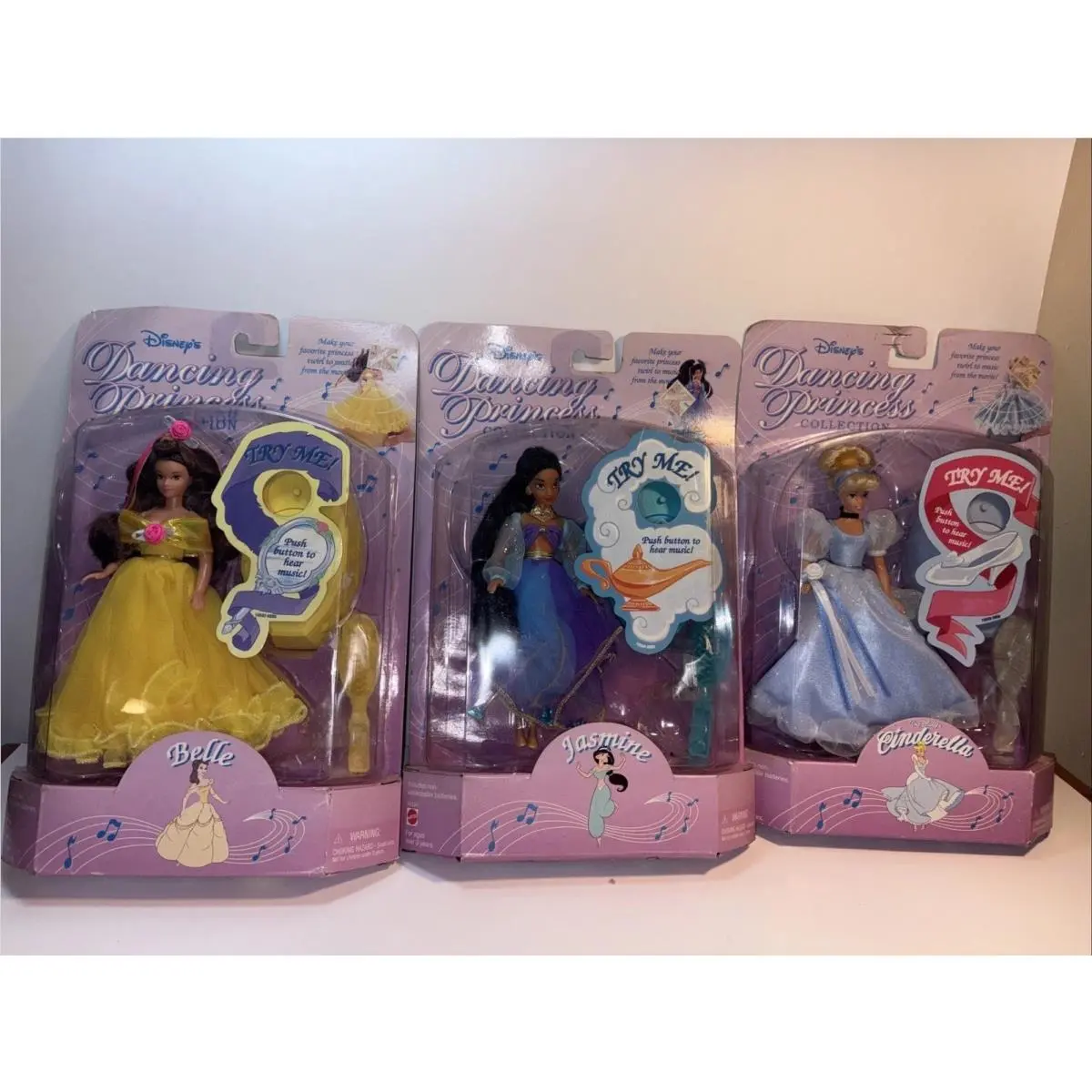 Mattel Disney Dancing Princess 1996 Jasmine Belle Cinderella