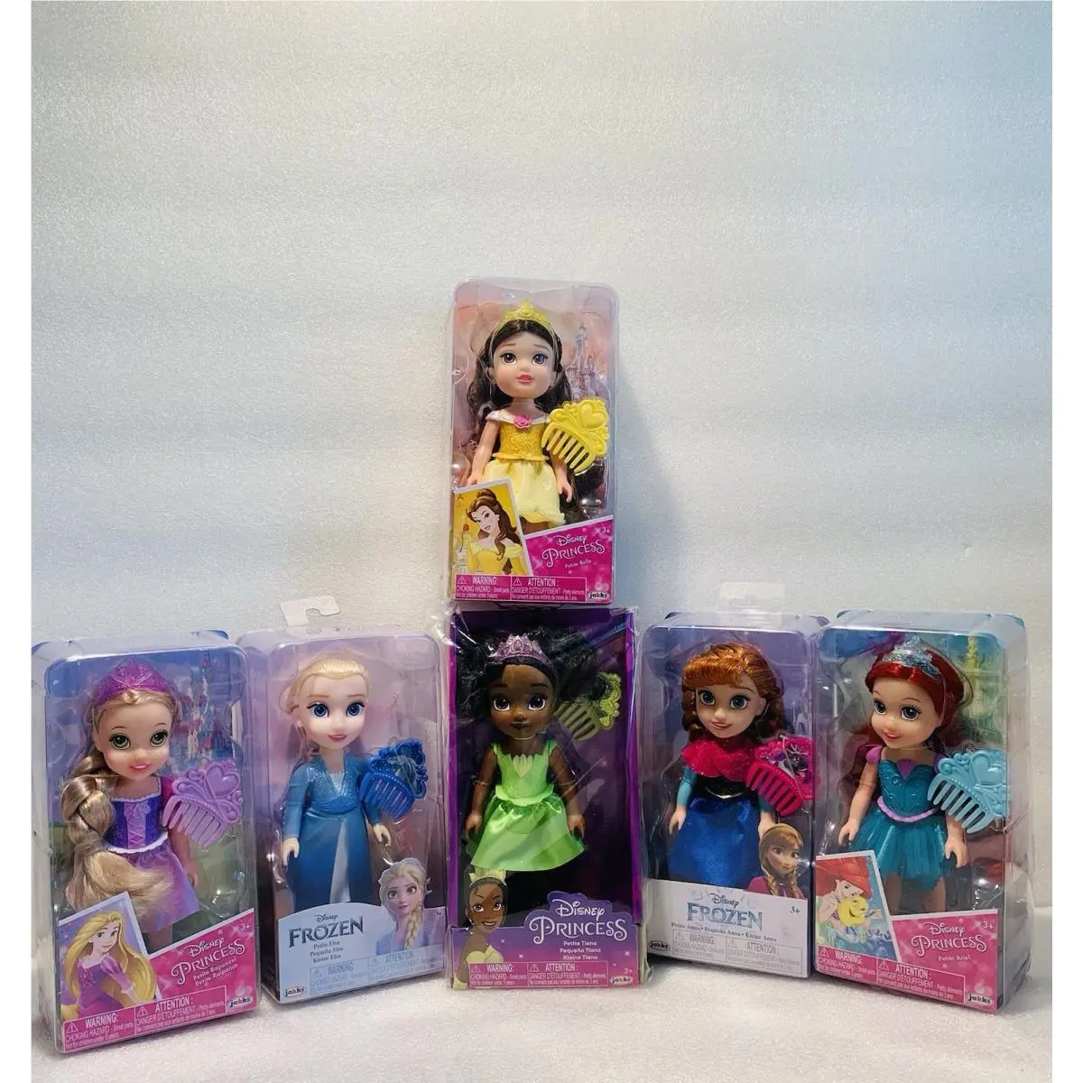 Disney Princess Petite Dolls Rapunzel Tiana Anna Elsa Belle Ariel 6”