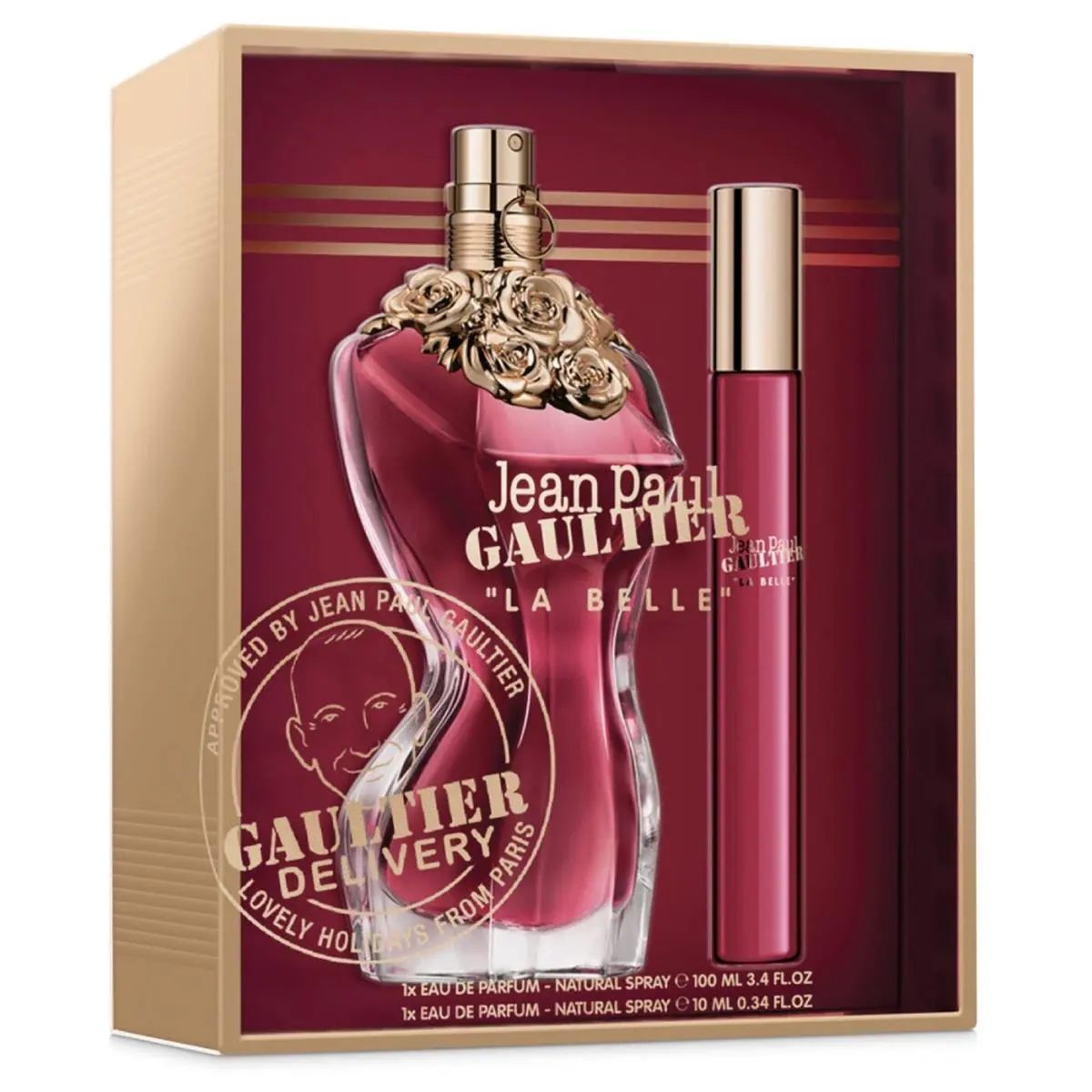 La Belle Eau de Parfum Gift Set 3.4oz/100mL+Travel Spray 10mL by Jean Paul Gaultier