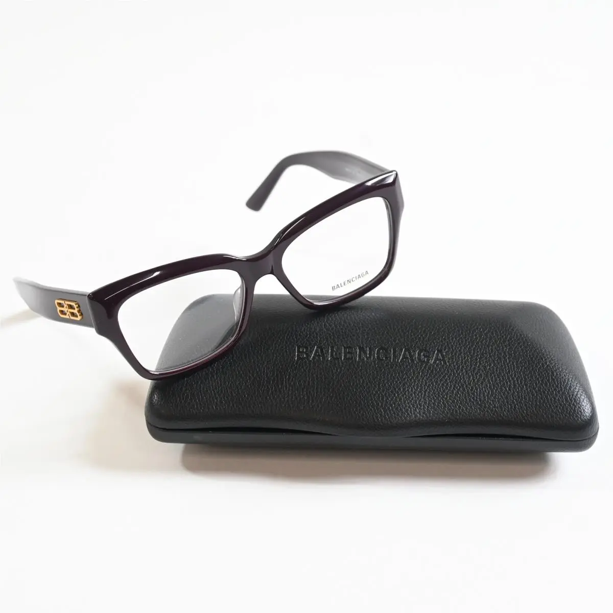 Balenciaga BB0274O 003 Womens Eyeglasses Dark Red/gold 55mm