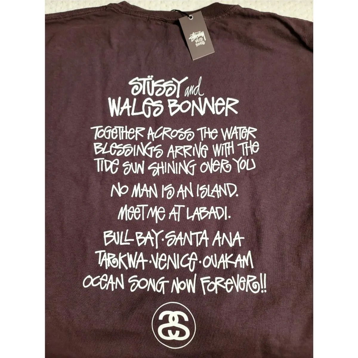 Stüssy x Wales Bonner Ocean Song T-shirt Brown XL by Stussy
