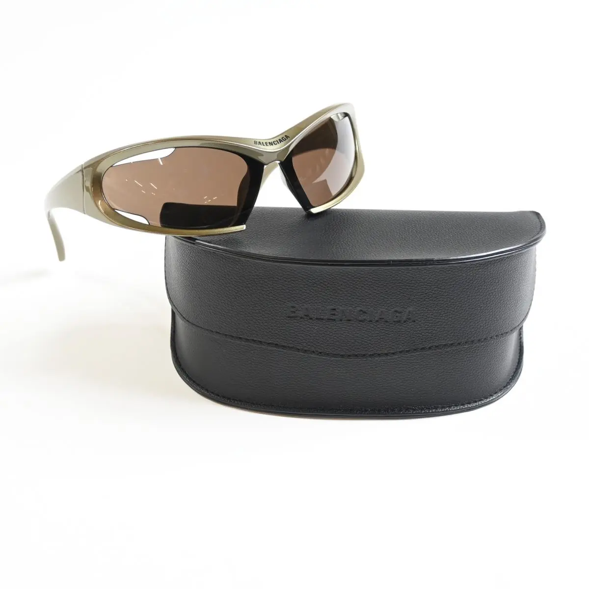 Balenciaga BB0318S 004 Unisex Sunglasses Clear Green/brown 78mm