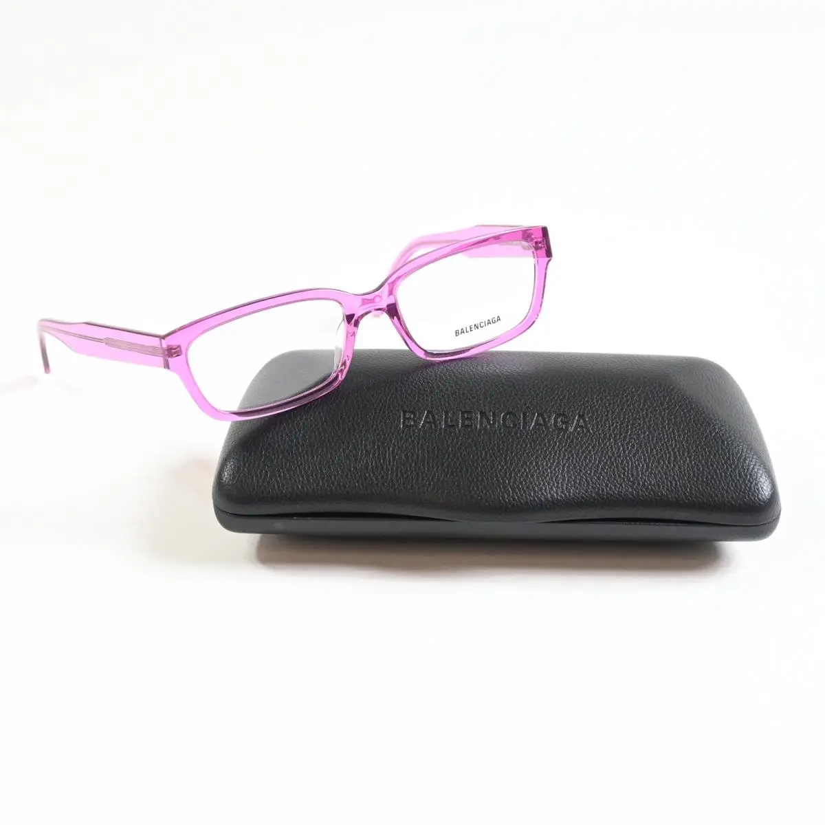 Balenciaga BB0065O 007 Womens Eyeglasses Clear Pink 55mm