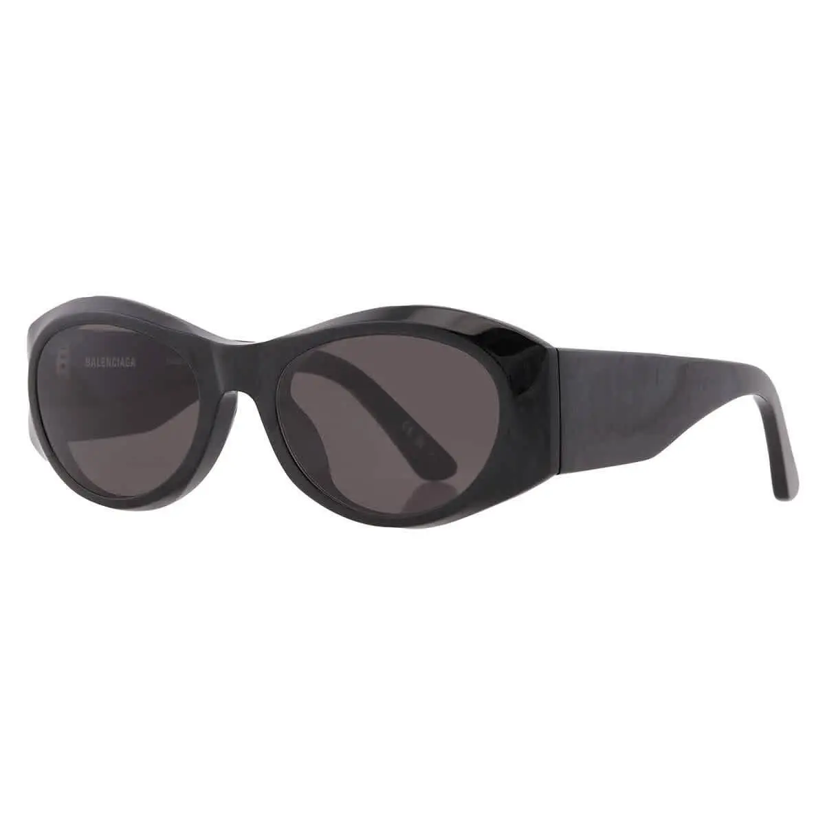 Balenciaga Grey Oval Ladies Sunglasses BB0396SK 003 55 BB0396SK 003 55